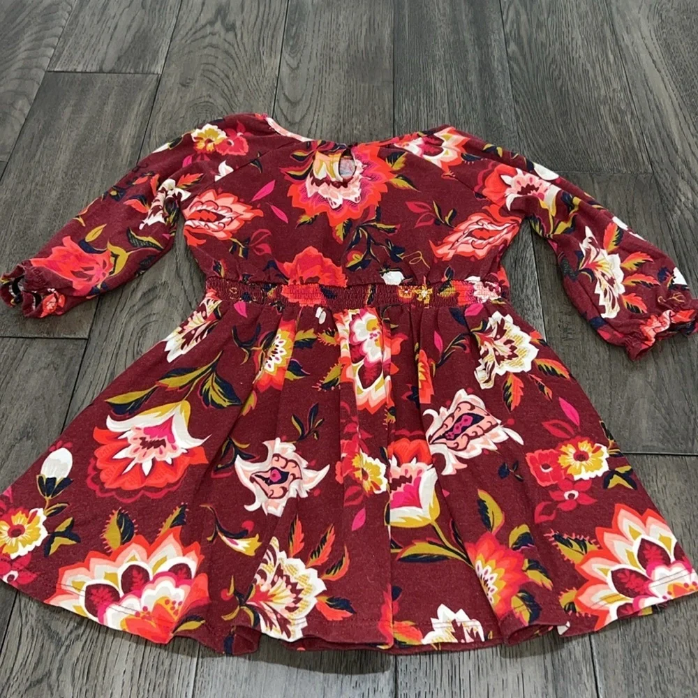 Old Navy toddler long sleeve flowey floral dress with stretch waist